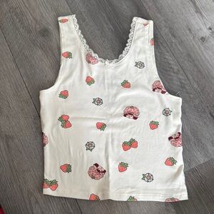 Strawberry Print Tank Top